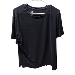 All in Motion Men's Black T-Shirt Super Soft Stretchy Jersey Knit Tee Pullover